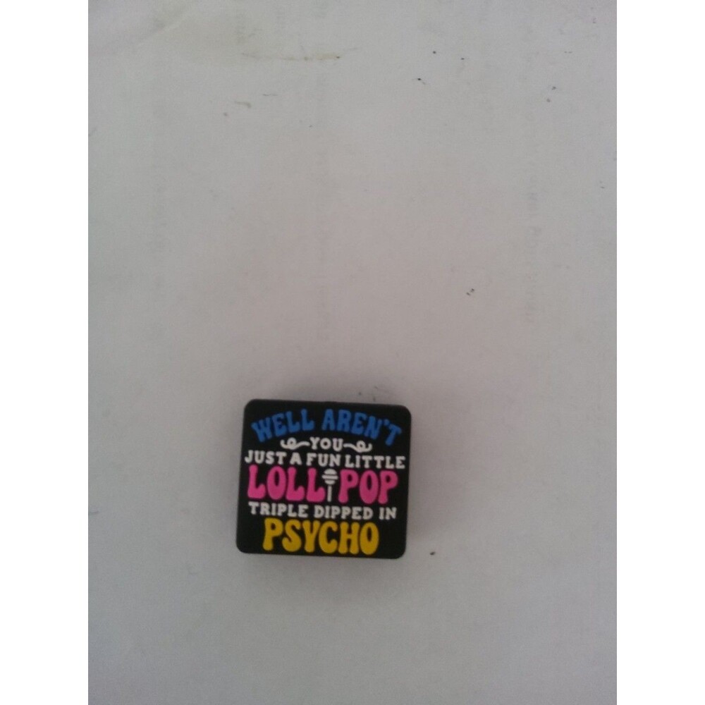 Funny Silicone Focal Bead Triple Dipped In Psycho Jewelry Making Bead
